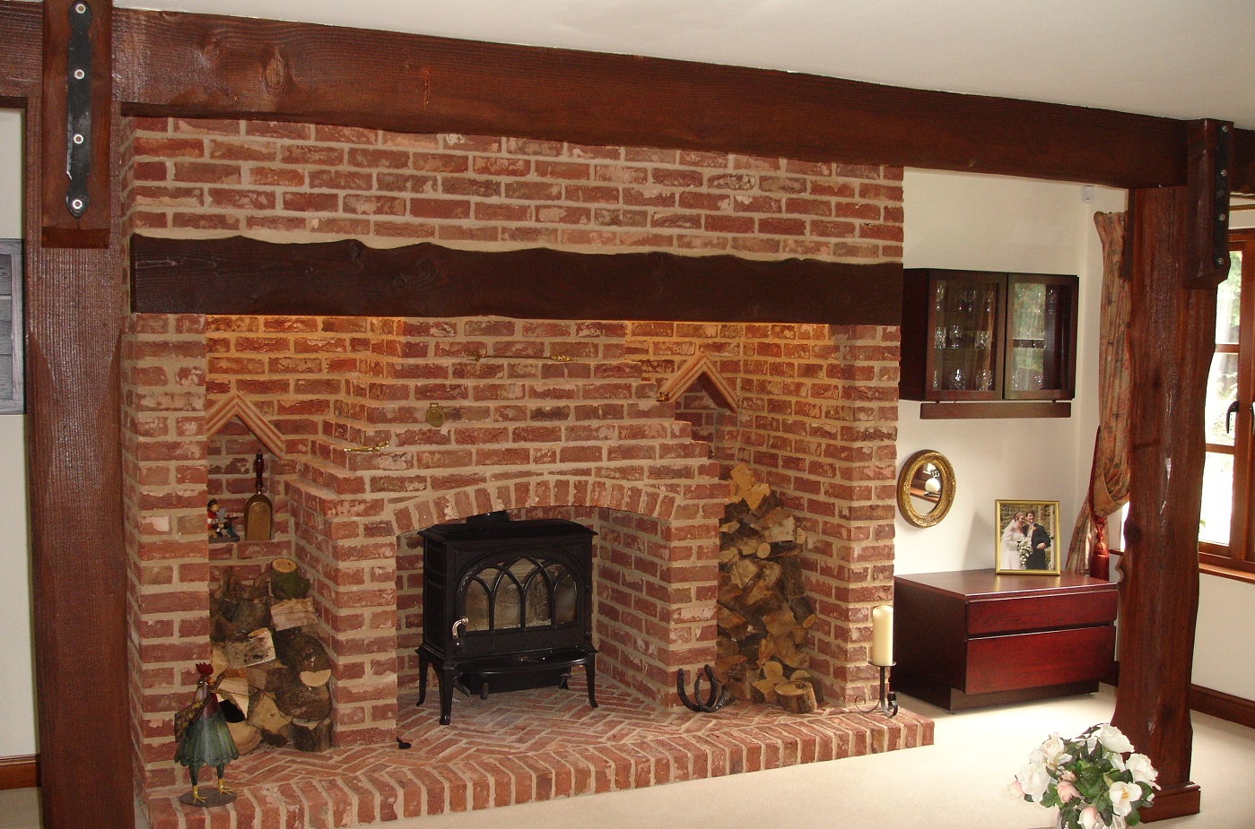 Nothing has the appeal of brick when it comes to fireplaces